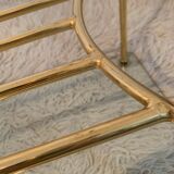 Table coffee glass and gold metal 1980