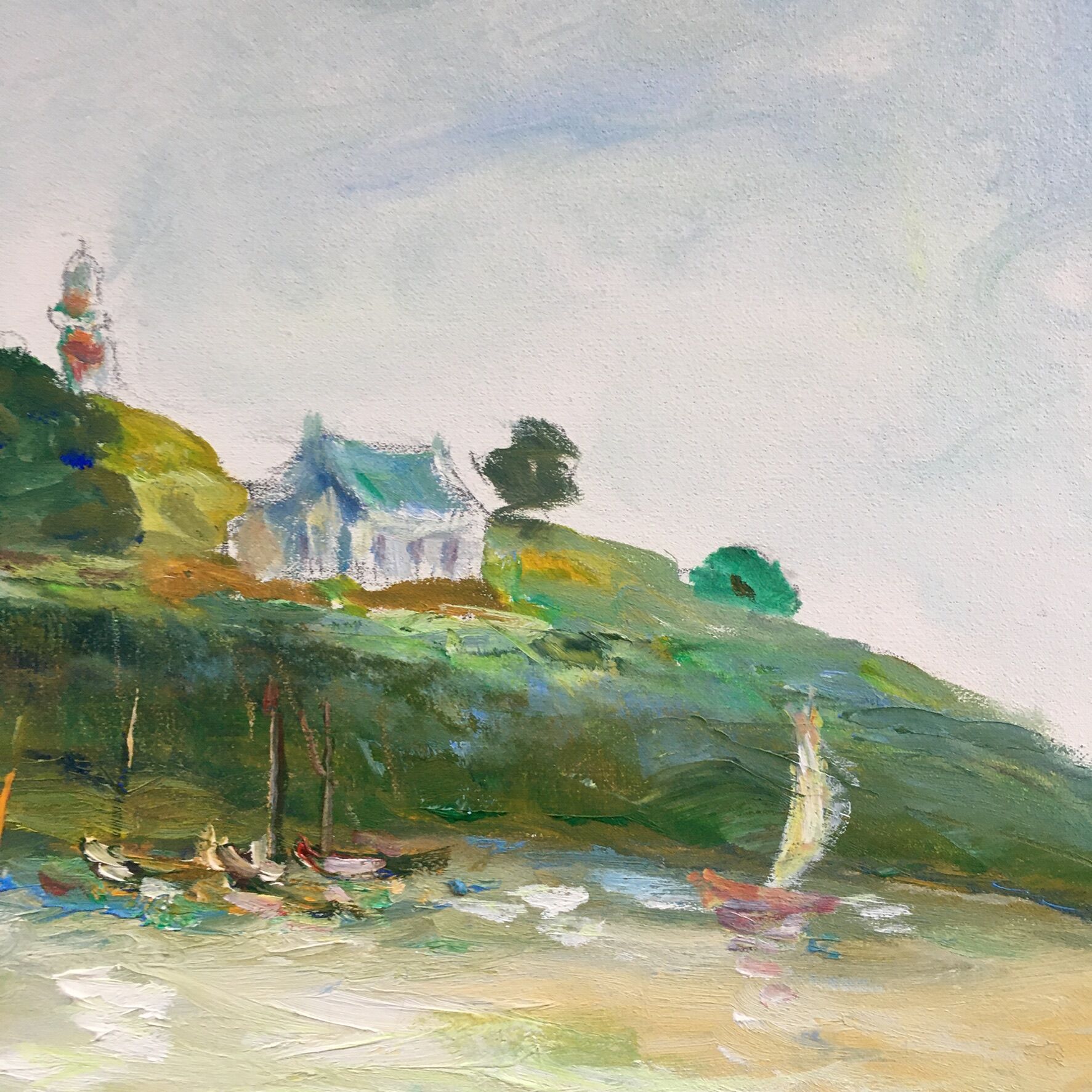 Colorful seaside painting