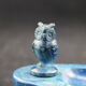 Ashtray in lapis lazuli, cut and polished, OWL/owl, stone