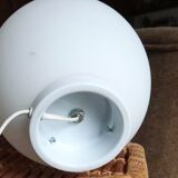 White opaline egg lamp, 70s
