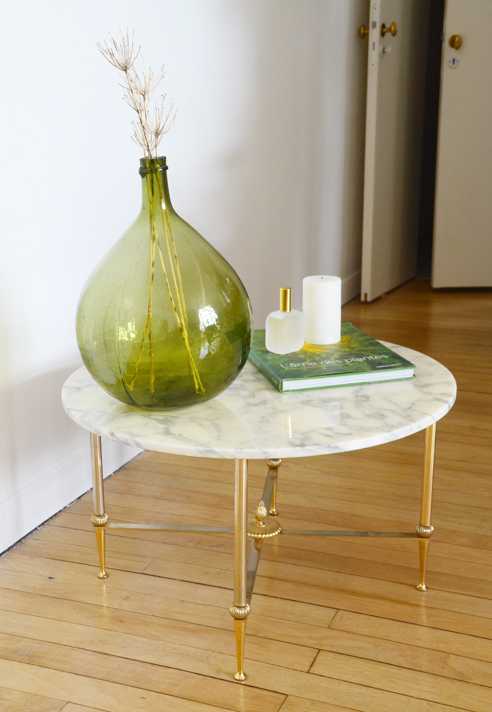 60s marble round coffee table
