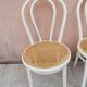Lot trois Chaises bistrot écru cannage naturel Vintage