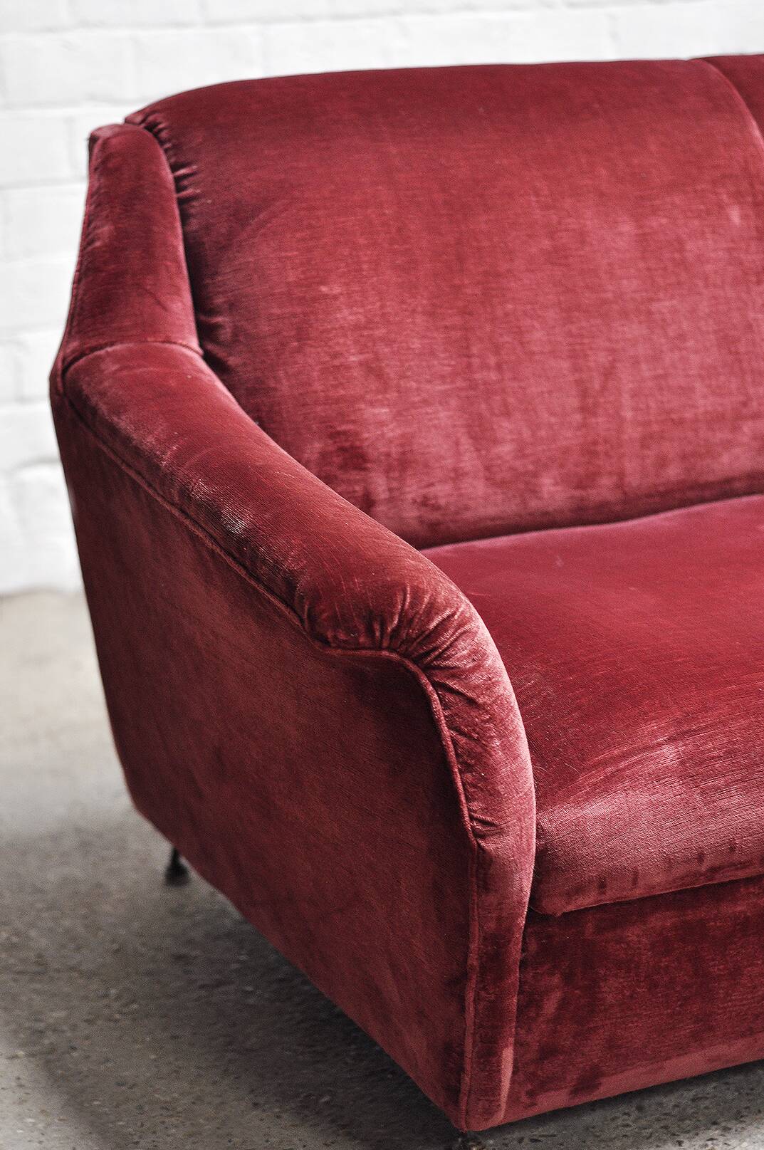 Mid-Century Italian Velvet 3-seater Sofa, 1950's