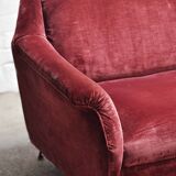 Mid-Century Italian Velvet 3-seater Sofa, 1950's