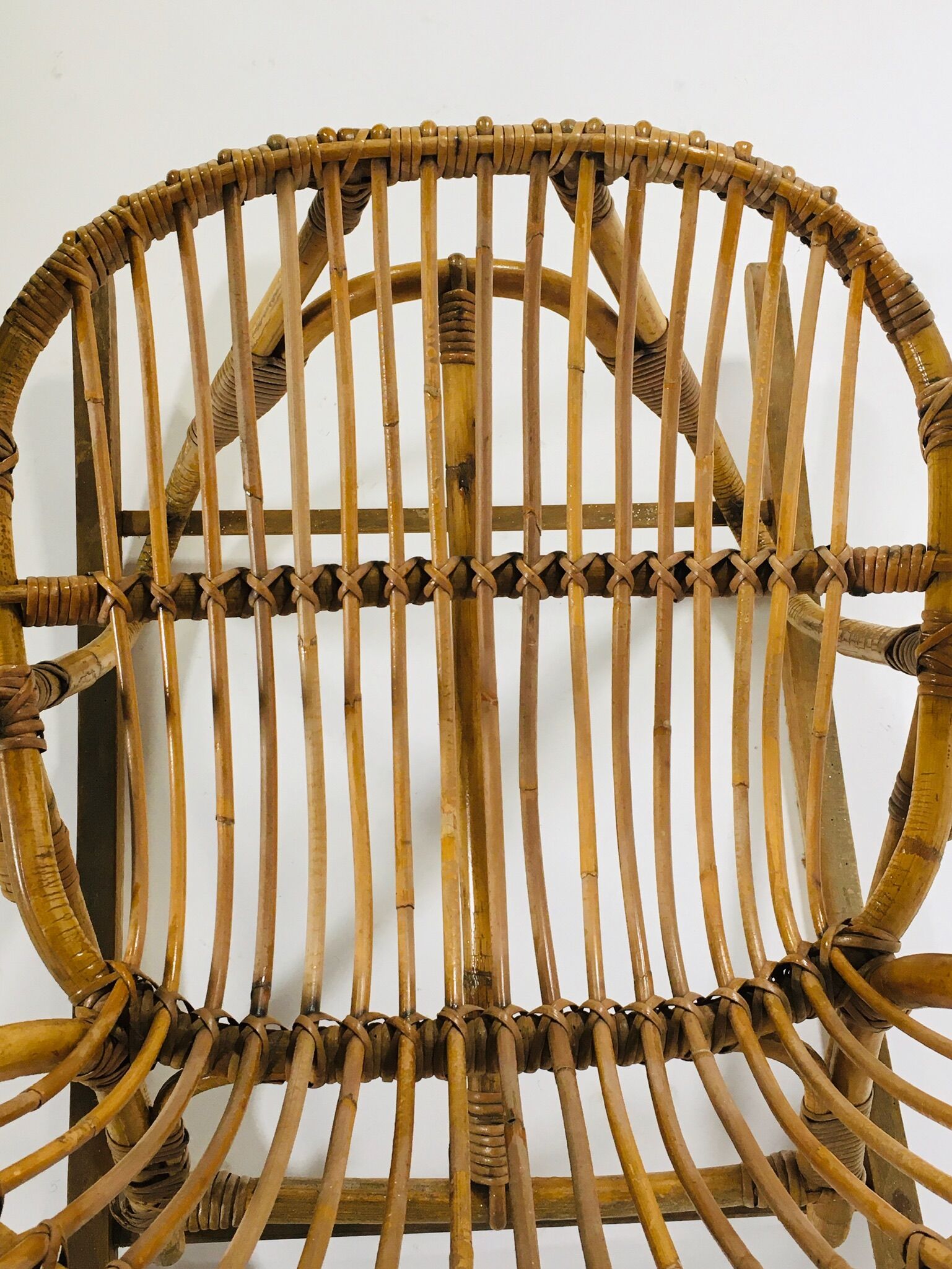 Fauteuil à bascule en bambou, France 1960