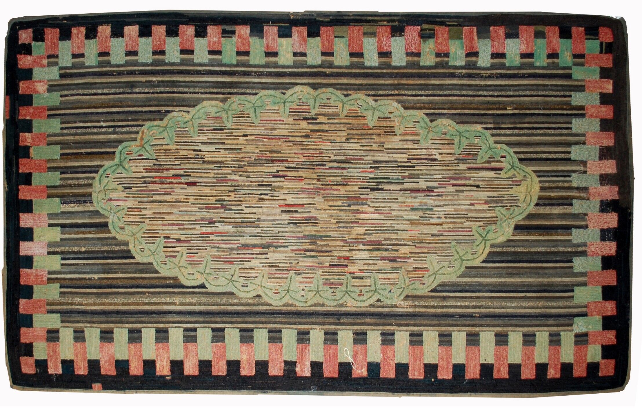 Carpet former American hooke made hand 149x231cm 1880 s