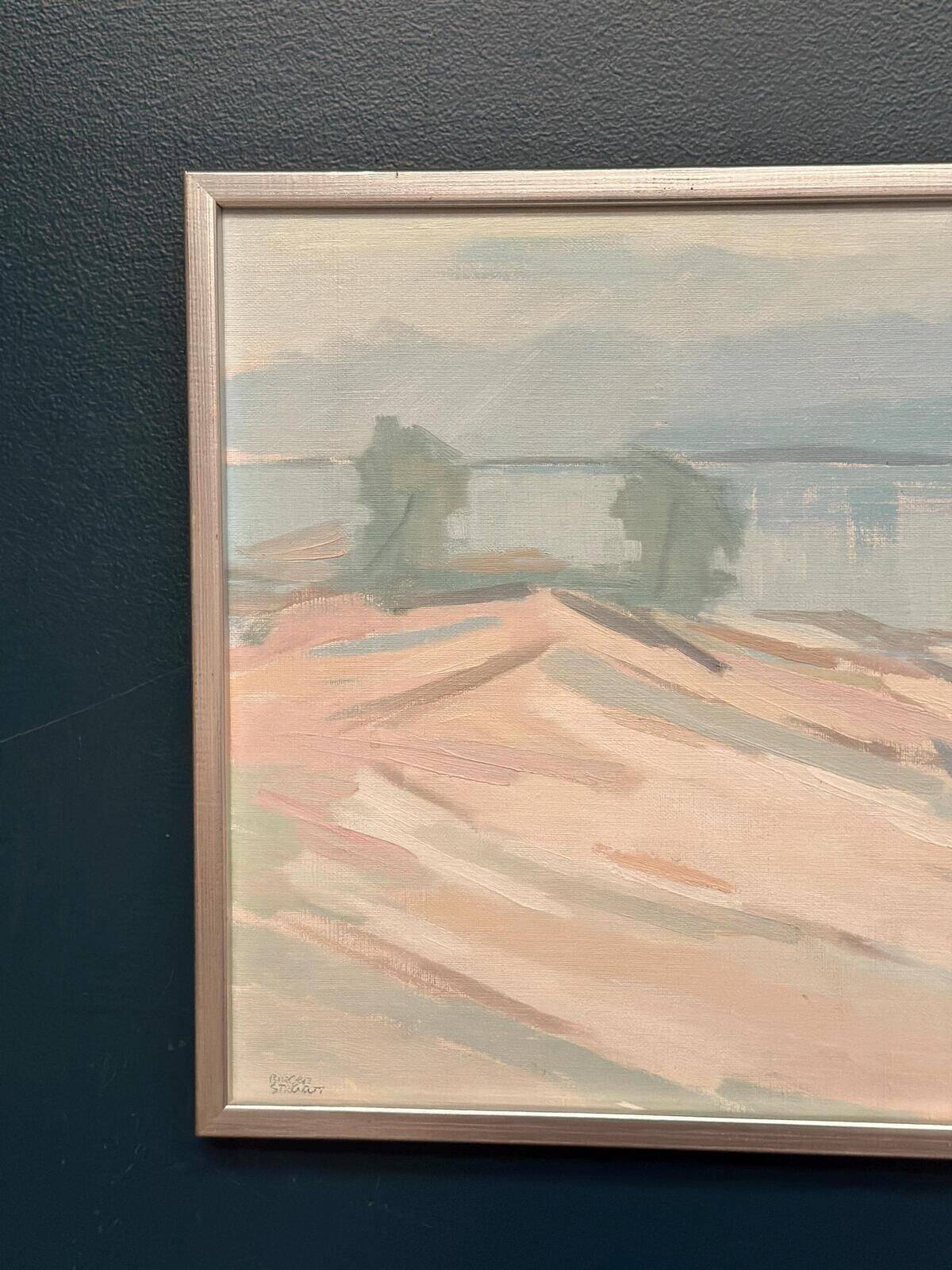 Original Swedish Oil On Canvas – “Coastal Serenity” – Signed – Vintage & Framed – 48 × 40 Cm
