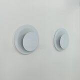 Paire d'appliques vintage, métal laqué blanc, Suède, 1970