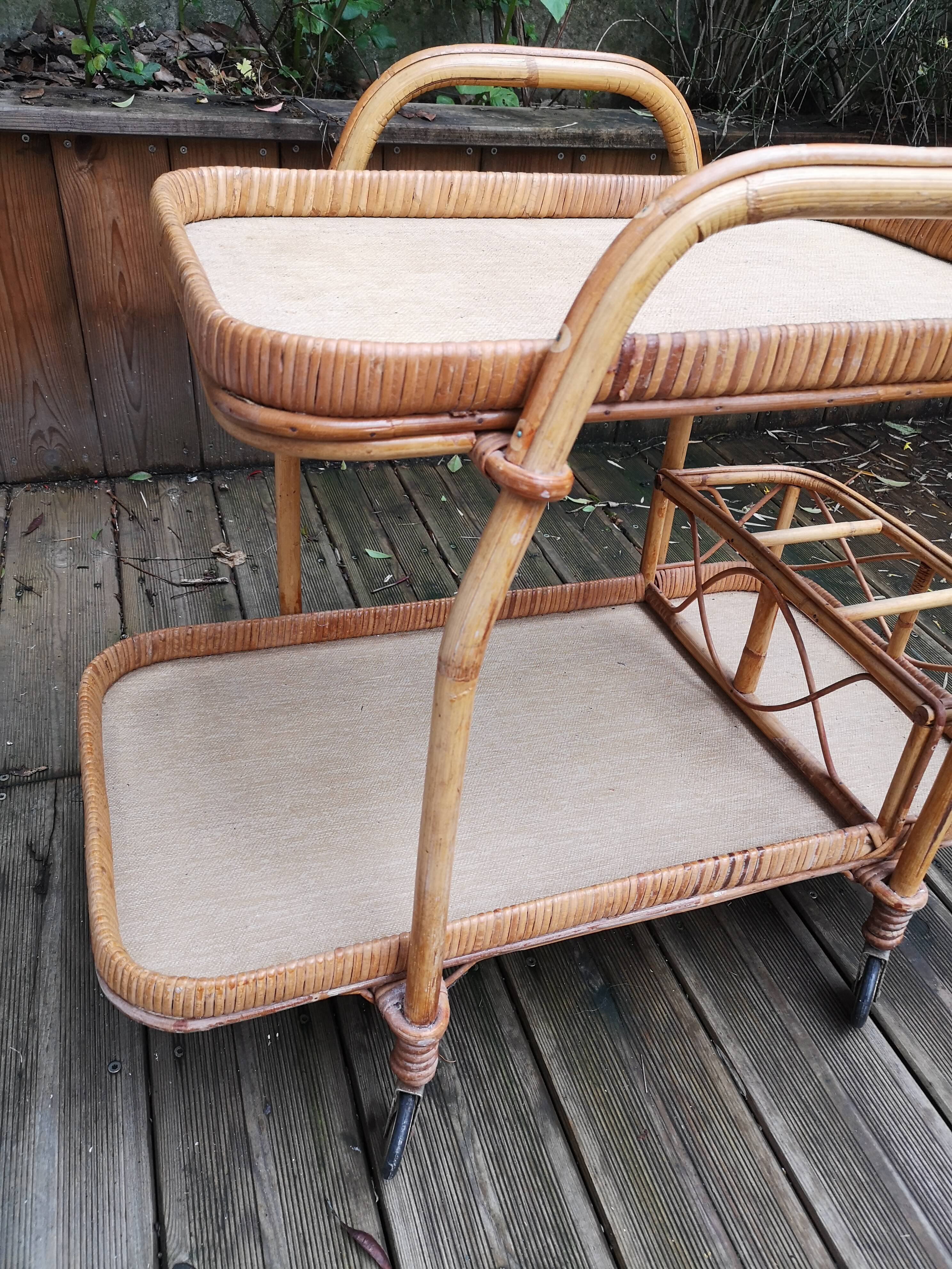 Rattan trolley - circa 1970s