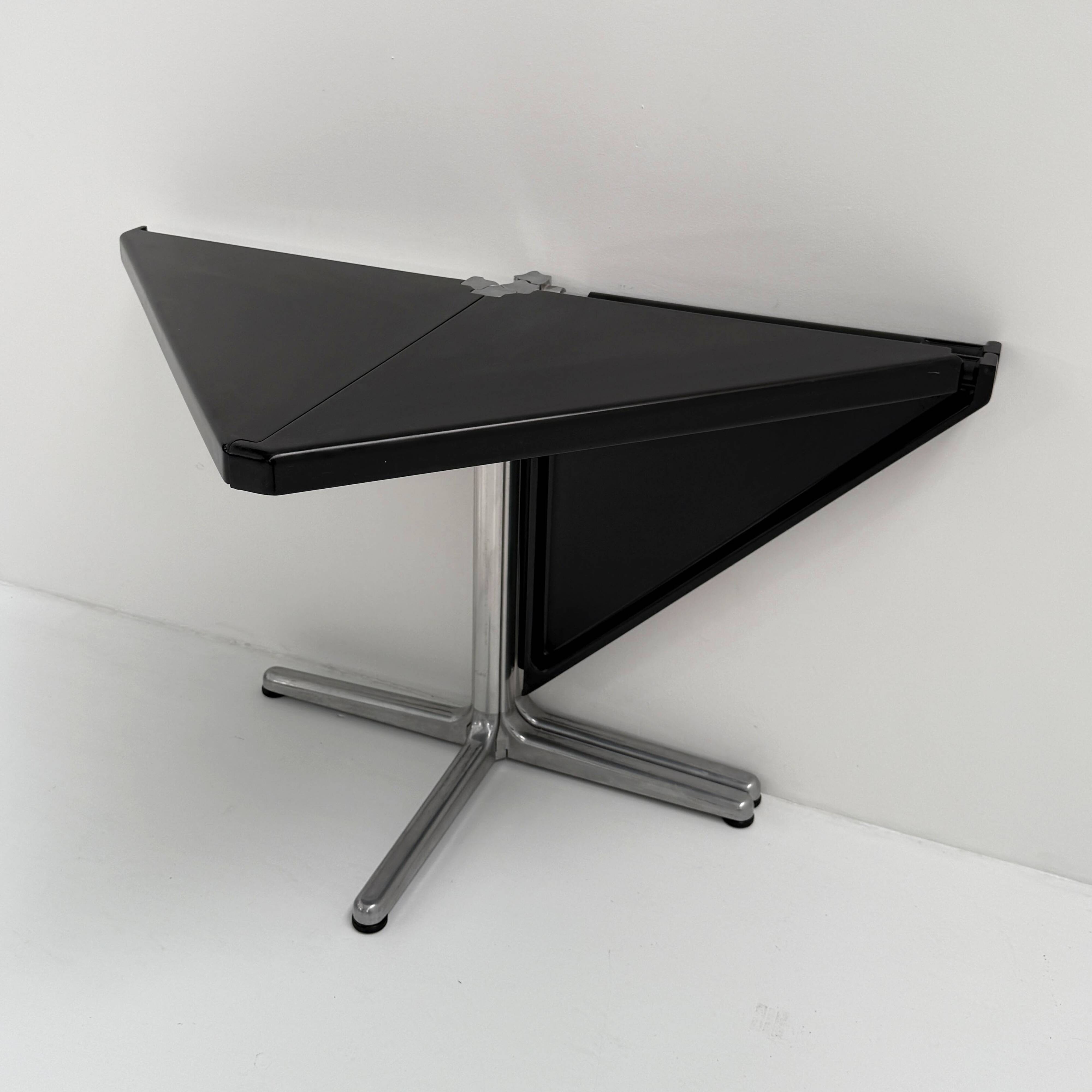 Black Plana folding table by Giancarlo Piretti for Anonima Caste