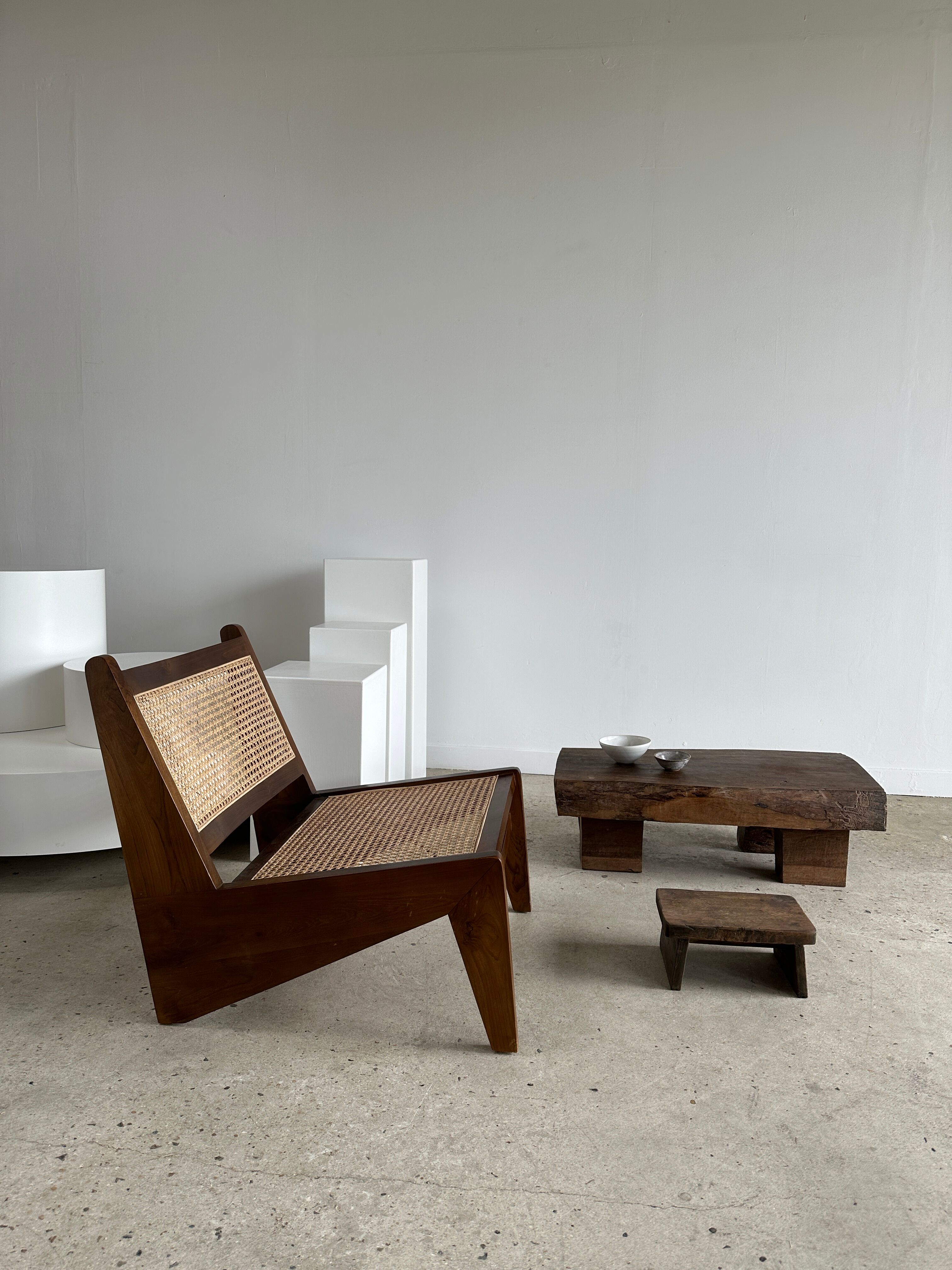 Asian solid wood quadripod brutalist coffee table H30 L81 l42