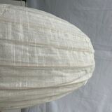 Suspension in rattan and natural japanese linen lantern shape h70 d50