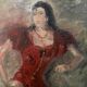 Signed oil painting on cardboard canvas "Flamenco dancer"