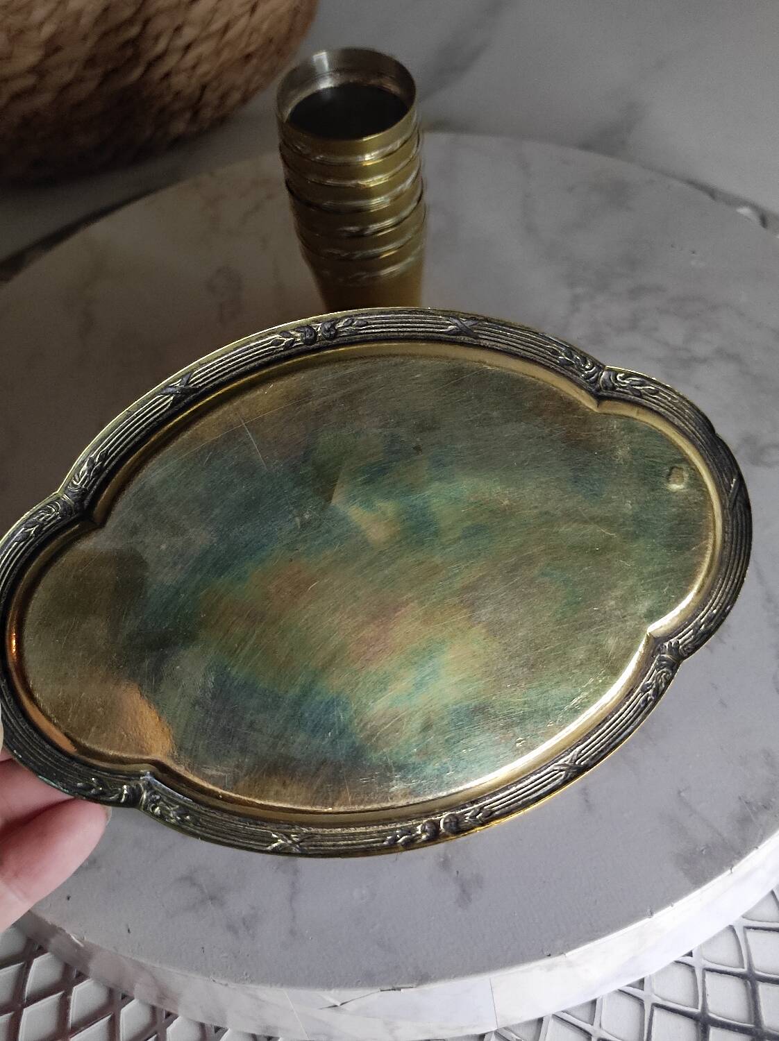 Brass liqueur service