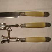 Carving service for leg of lamb from the early 20th century (art deco)