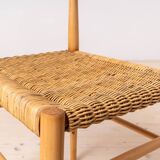 Set of 6 vintage dining chairs from uluv, wicker seats, czechoslovakia, 1960s