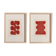 Duo de peintures sur papier - rouge brûlé - signés Eawy