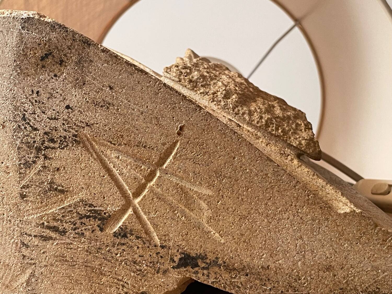 Sculpted stone lamp by Albert Tormos 1970