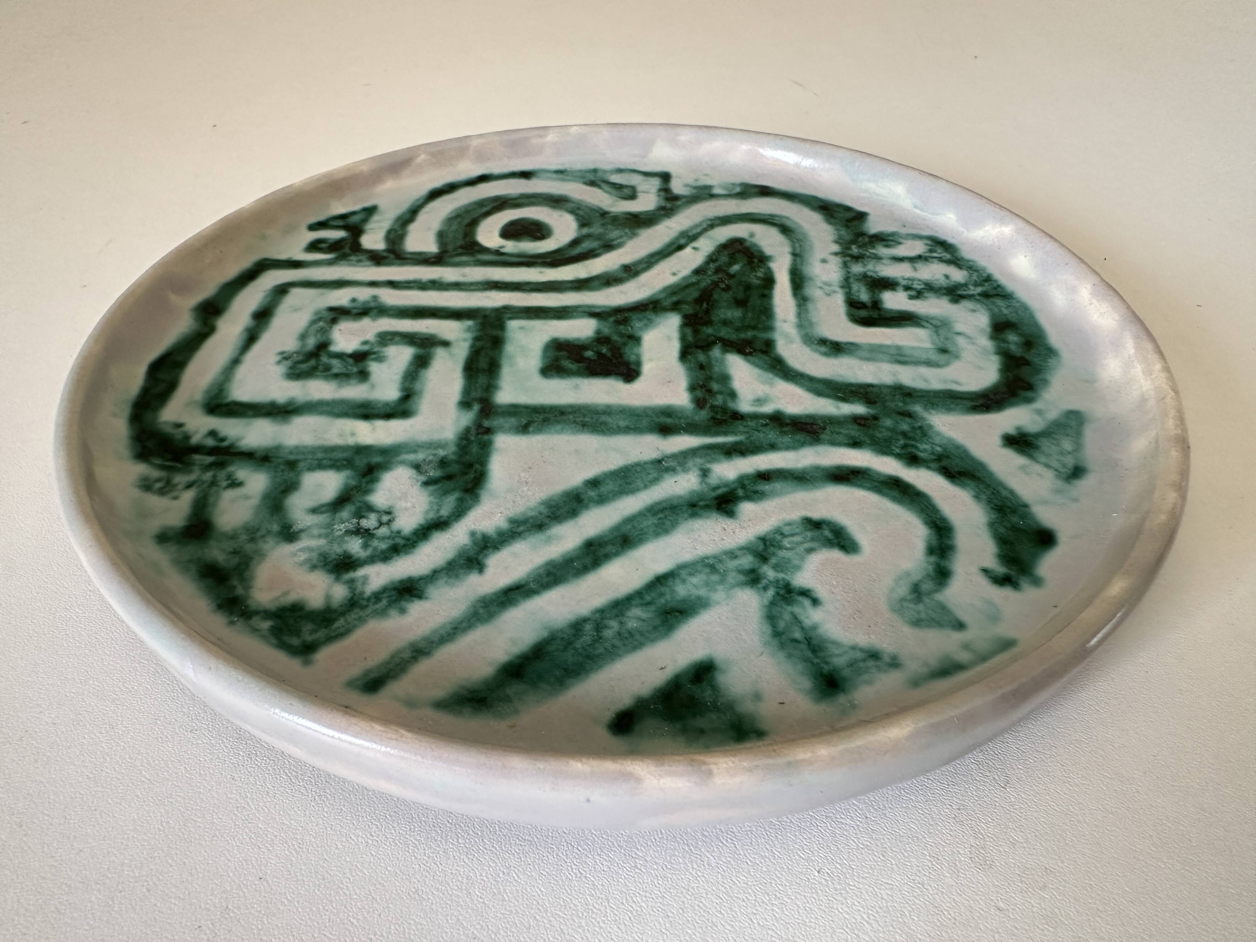 Vintage ceramic plate, 60s design
