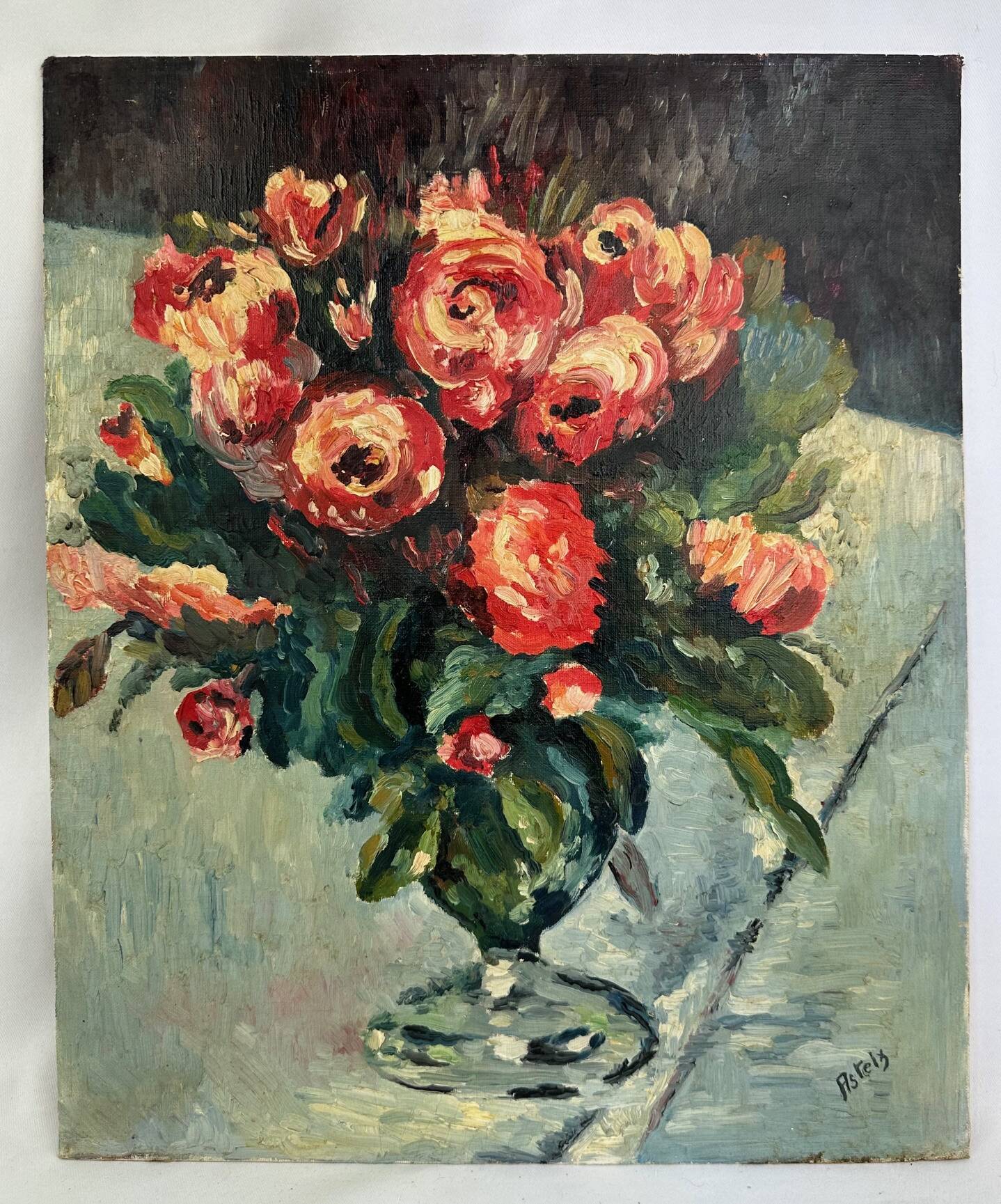 Painting signed "Bouquet of roses", early 20th century