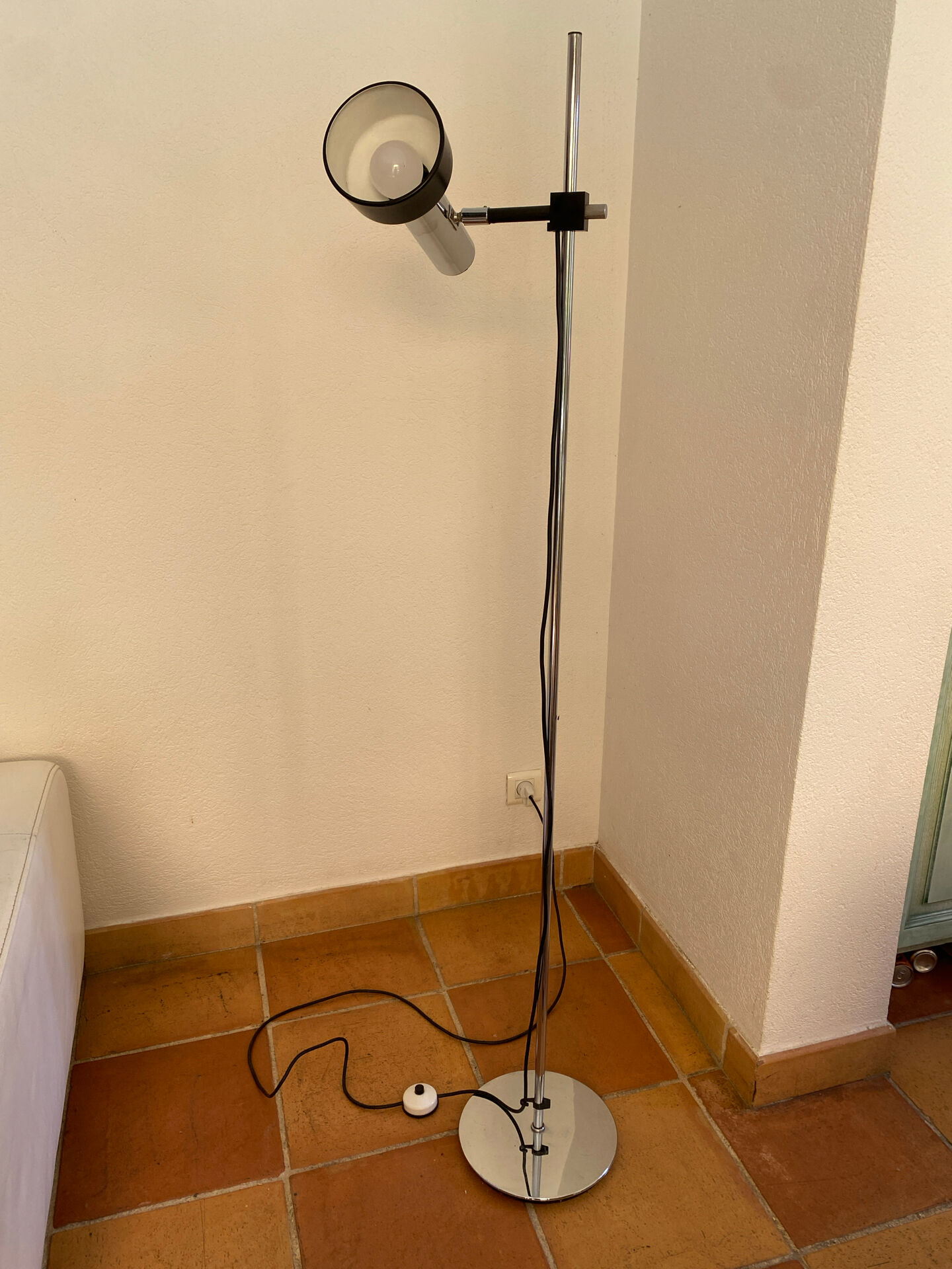 Floor lamp, chrome steel, adjustable, Staff L401