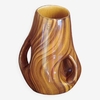 wood imitation ceramic vase from the 50s/60s