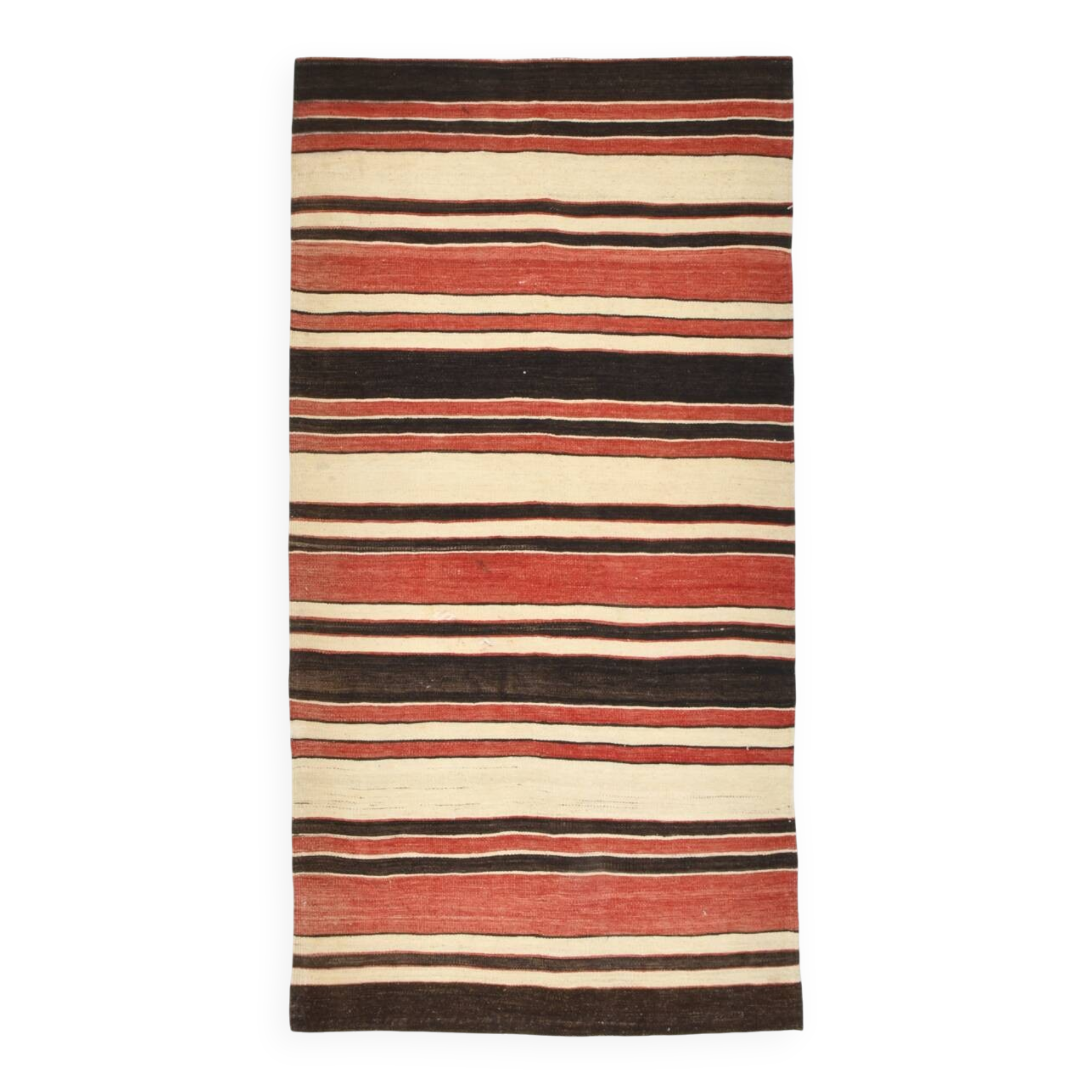 Tapis Kilim vintage fait main, petit format, 101 x 195 cm
