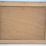 Ancienne peinture huile s bois, orientaliste bédouin dromadaire désert non signé