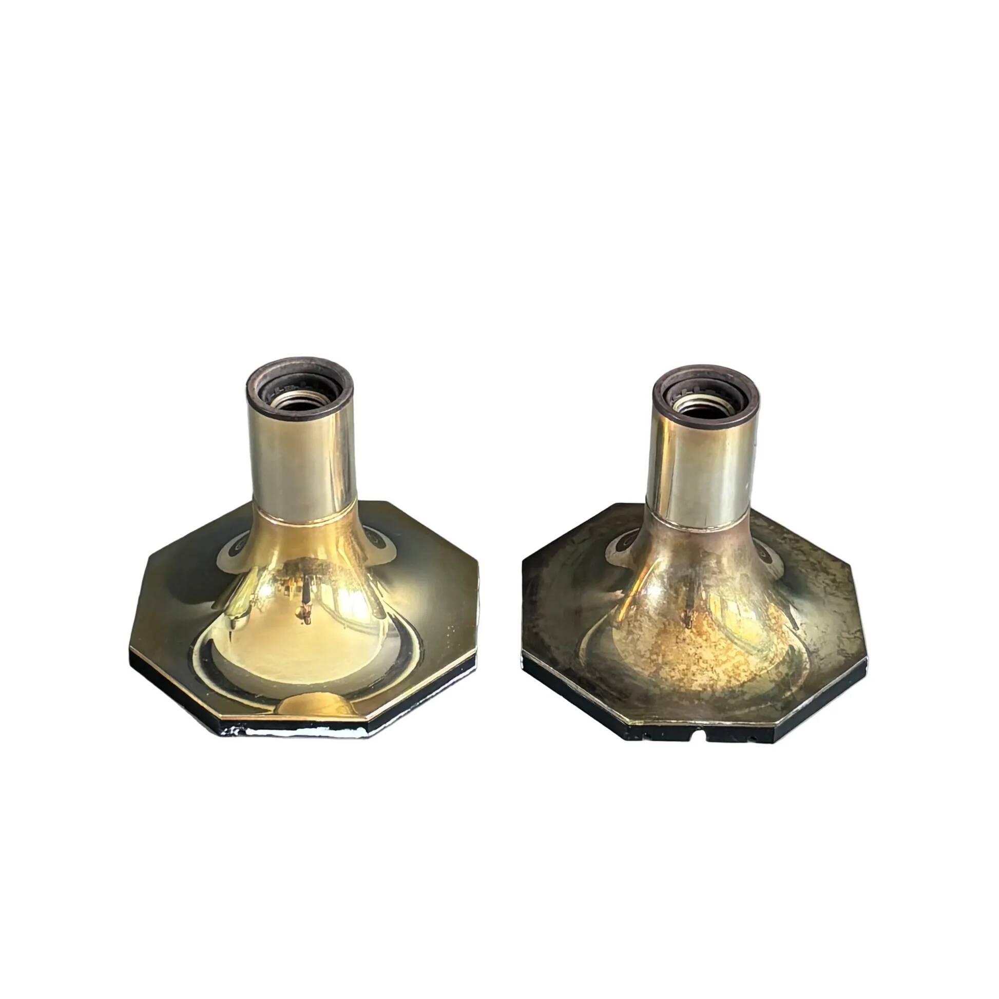 Pair of vintage Italian gold wall sconces