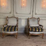 Pair of carved wooden armchairs, 20th century