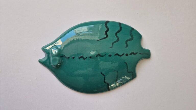 Rare Midcentury Ceramic Wall Sculpture Flounder, 1970s.