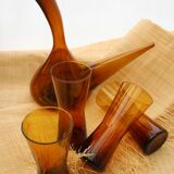 Set of 4 glasses and carafe