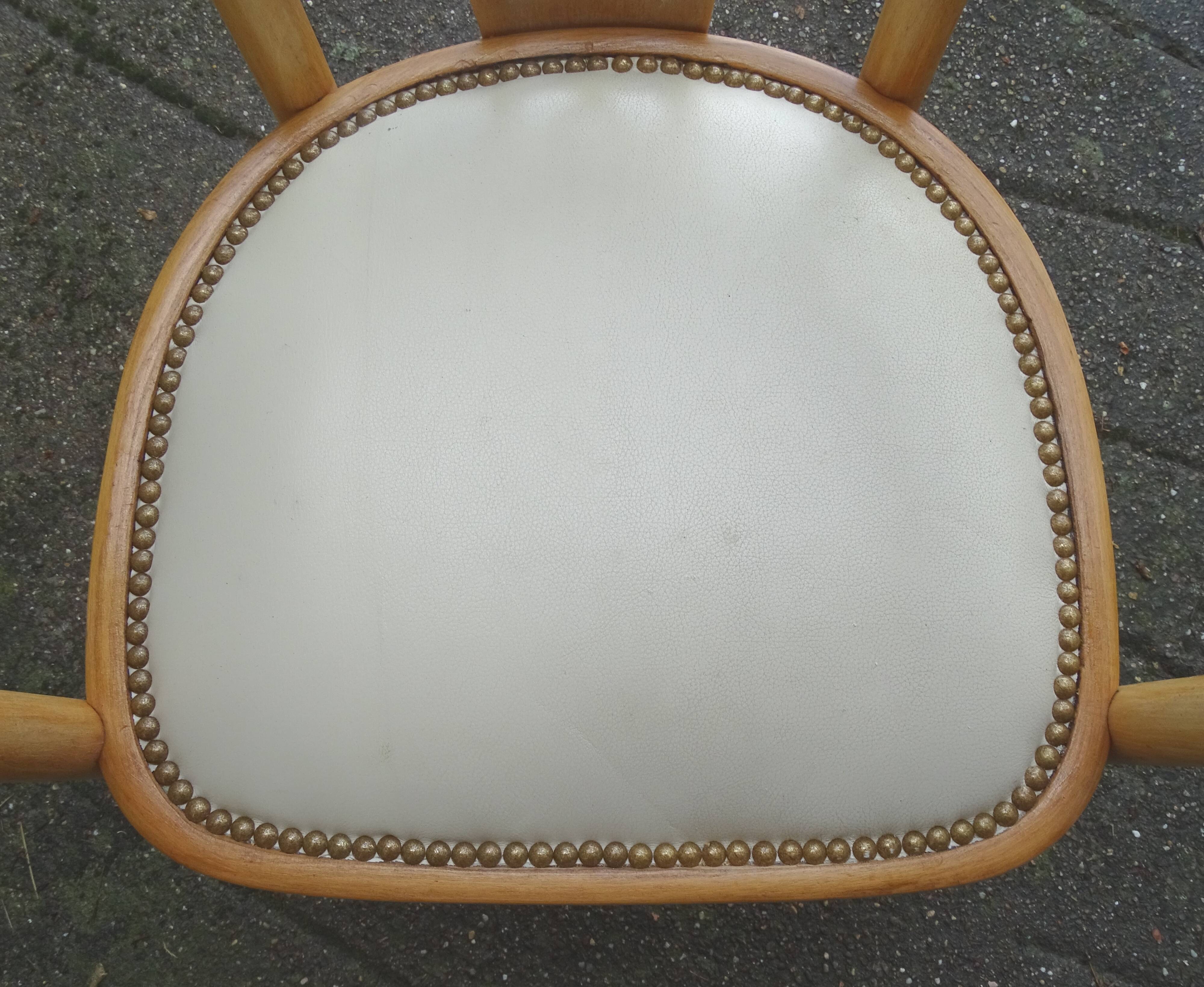 Thonet leather armchair N° A969 F, circa 1930, Art deco