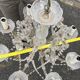 Antique crystal chandelier with 8 lights and drop pendants -