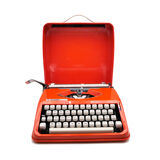 Machine à écrire hermes baby orange corail cursive révisée ruban neuf