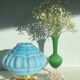 Lampe à poser globe vintage art déco en opaline bleue