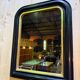 Napoleon III period mirror – Black lacquered wood & gold leaf fillet