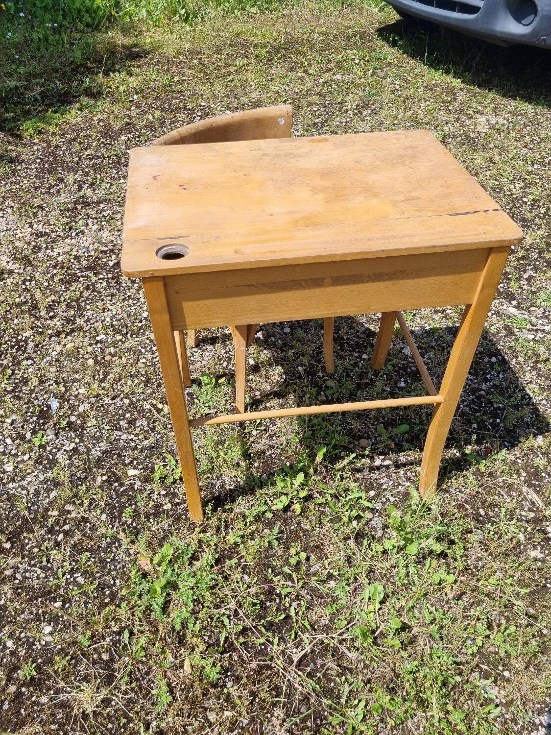 Bureau pupitre + chaise baumann enfant vintage