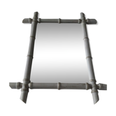 Miroir avec cadre bambou des années 1930 - 47x61cm