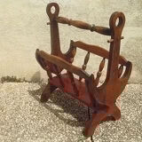 Wooden magazine rack, vintage