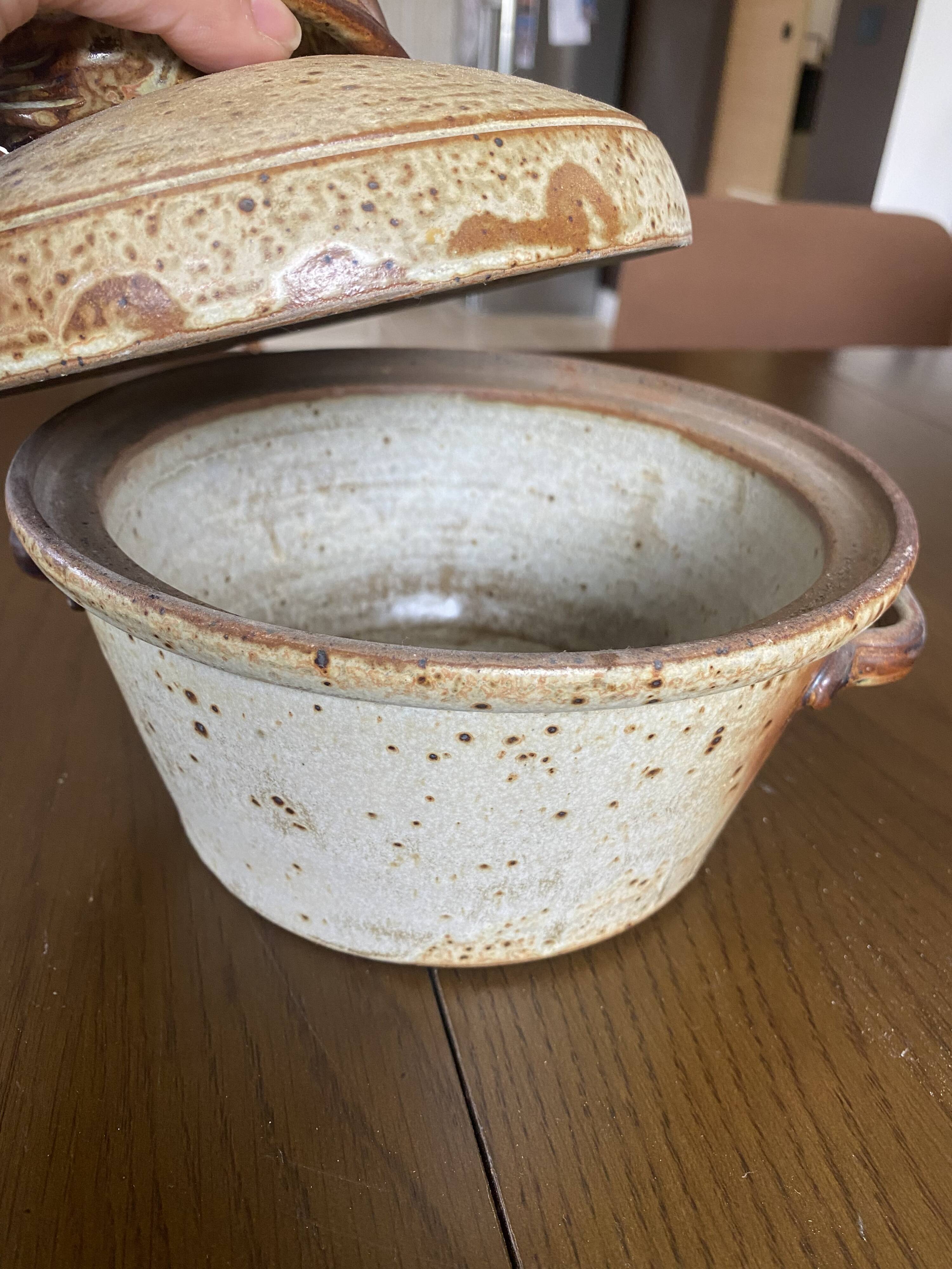 Terrine, stoneware casserole dish with hare decoration, 1970s-80s
