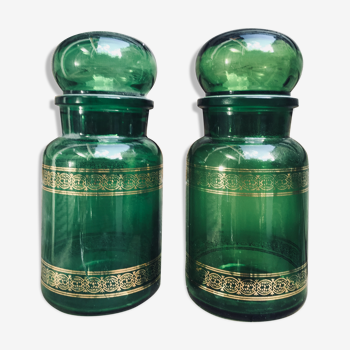 Set of 2 old apothecary bottles