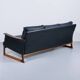 Scandinavian 3-seater sofa in leather and rosewood from the 60s