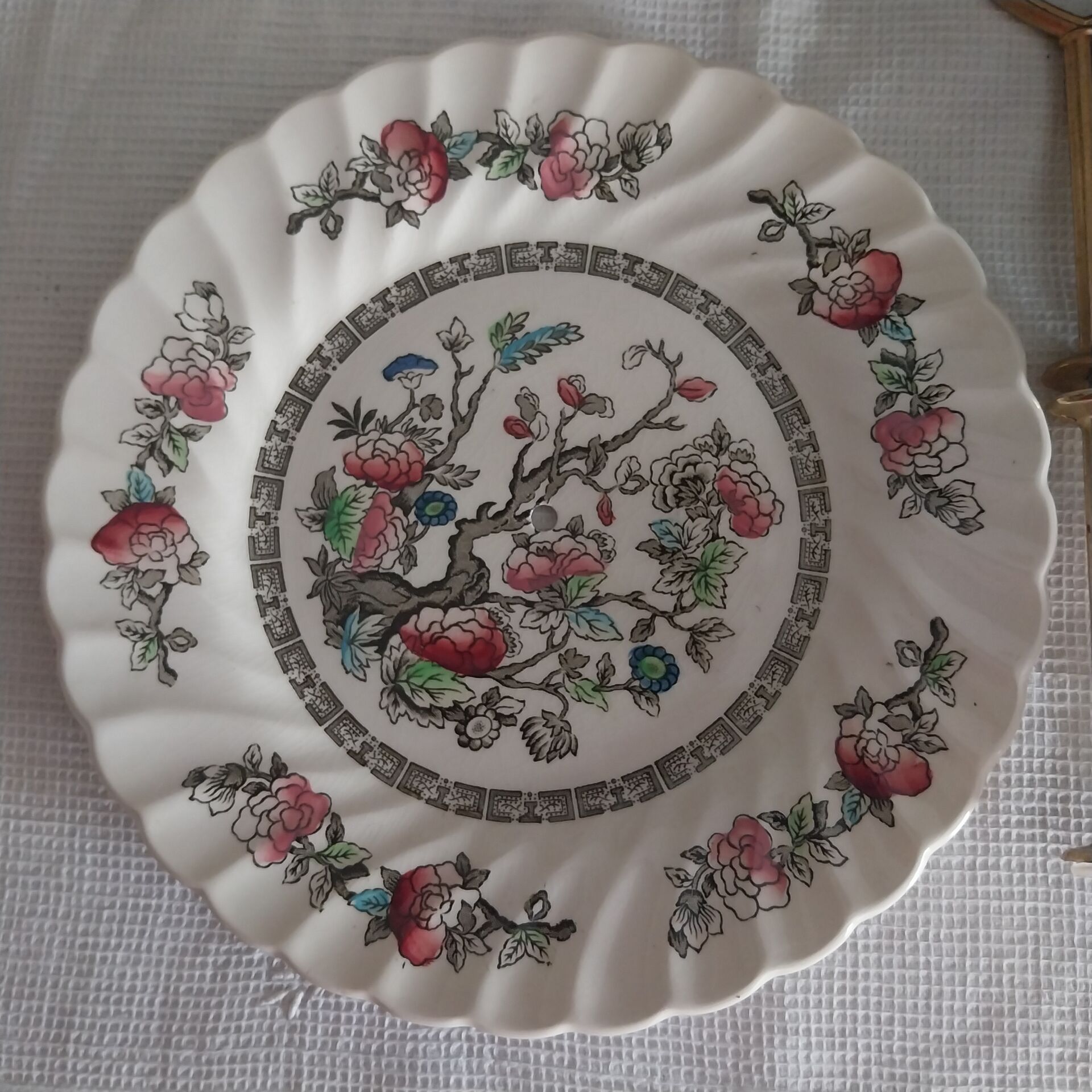 Vintage two-tier serving dish made in England by Myott.