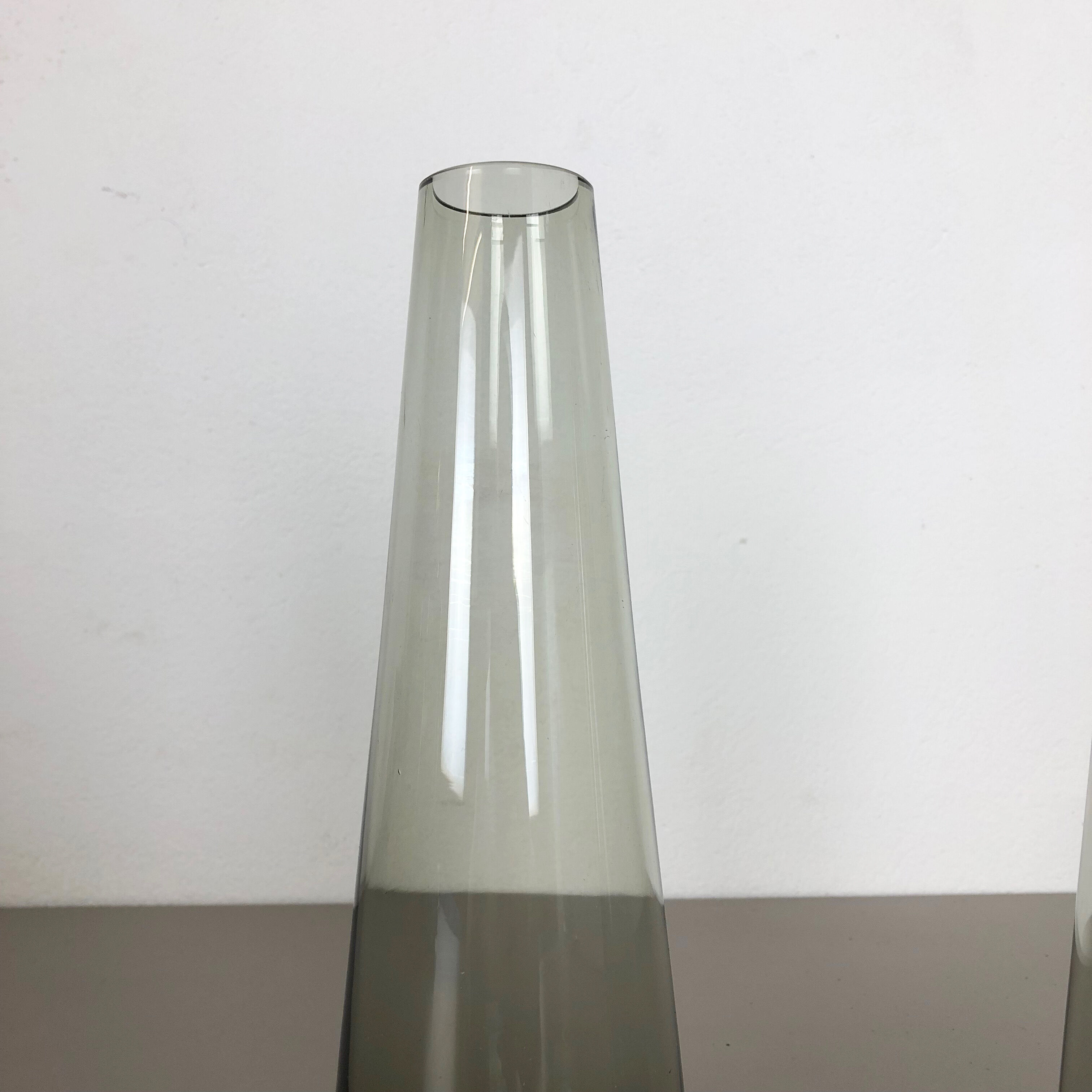 1960s set of 2 turmalin vases by Wilhelm Wagenfeld for WMF, Germany