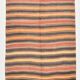 4x7 Pale Orange Kilim Rug, Rugged Rug, Antique Bohemian Style, 128x215Cm