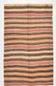 4x7 Pale Orange Kilim Rug, Rugged Rug, Antique Bohemian Style, 128x215Cm