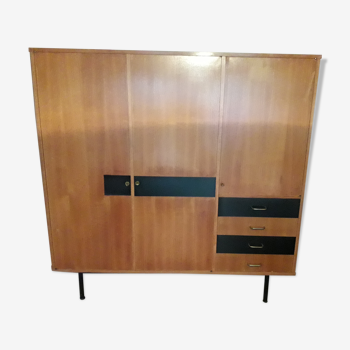 Vintage modernist cabinet Claude Vassal pilot stores 1955