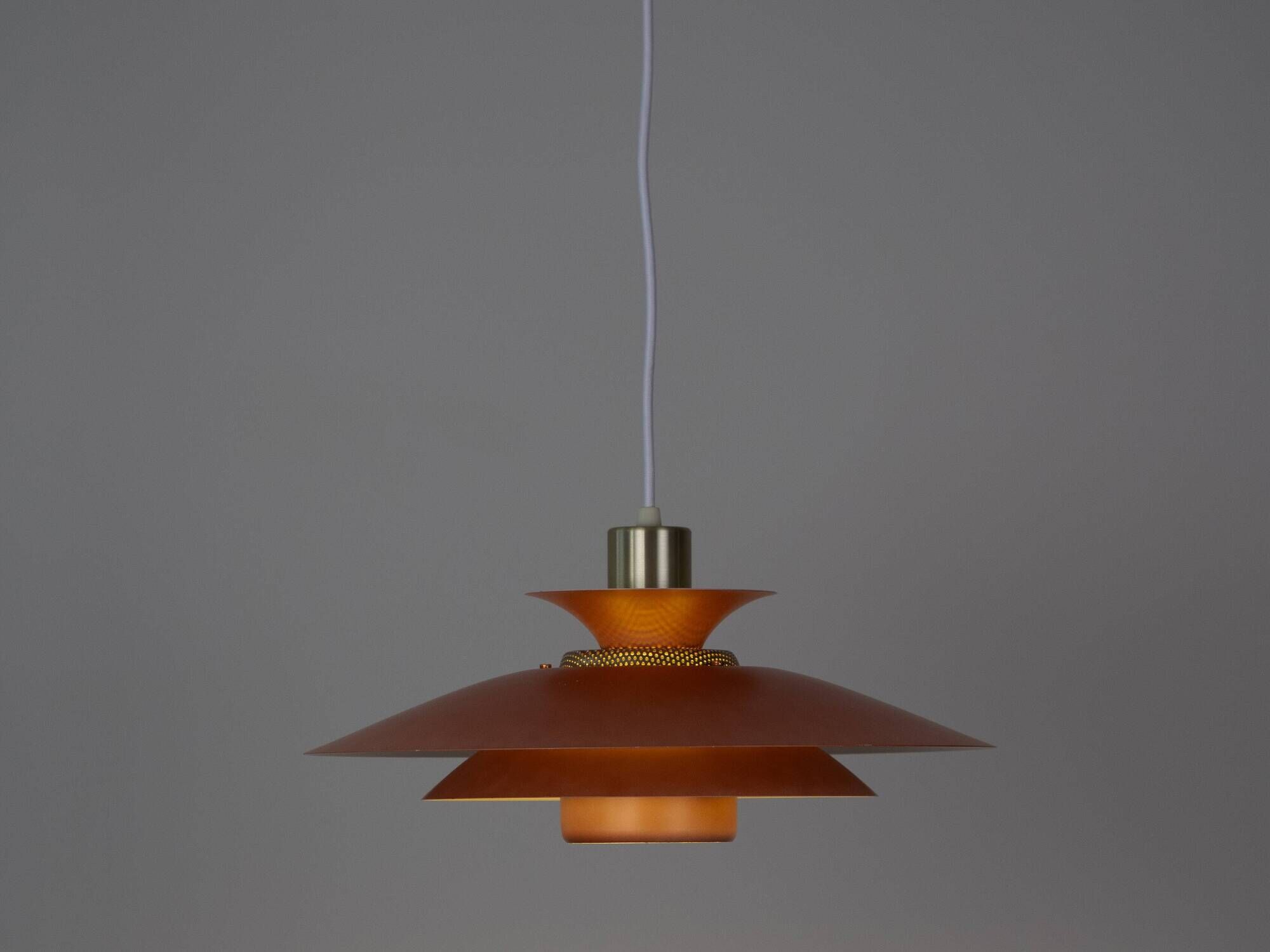 Danish vintage suspension lamp by Kurt Wiborg, Jeka, 1980s.