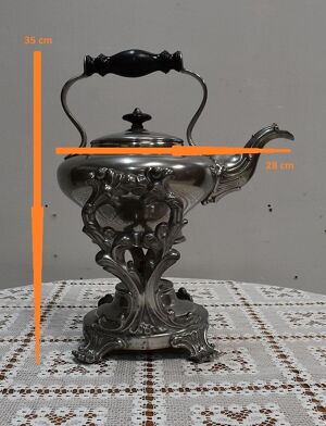 Samovar En Cuivre Argenté, style louis Xv – 2ème Moitié Du Xixe